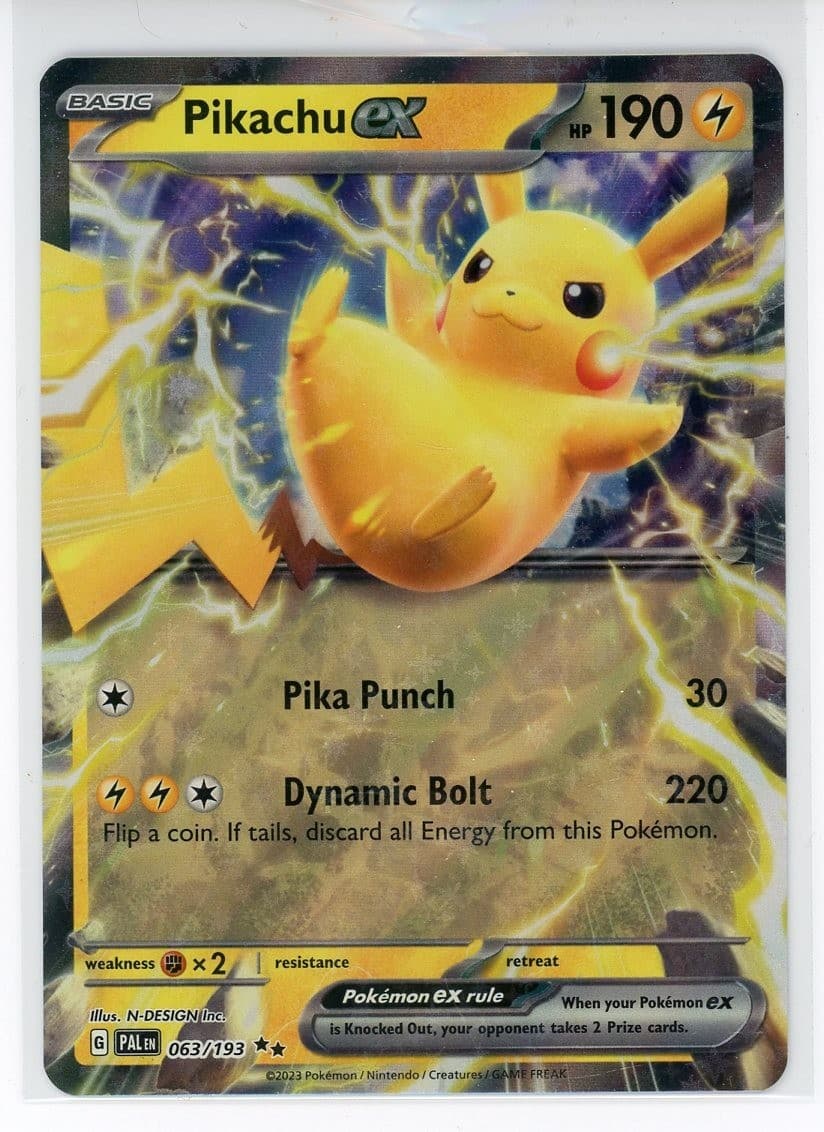 Pikachu ex 063/193 Paldea Evolved Double Rare Holo Pokémon Card 2023 English