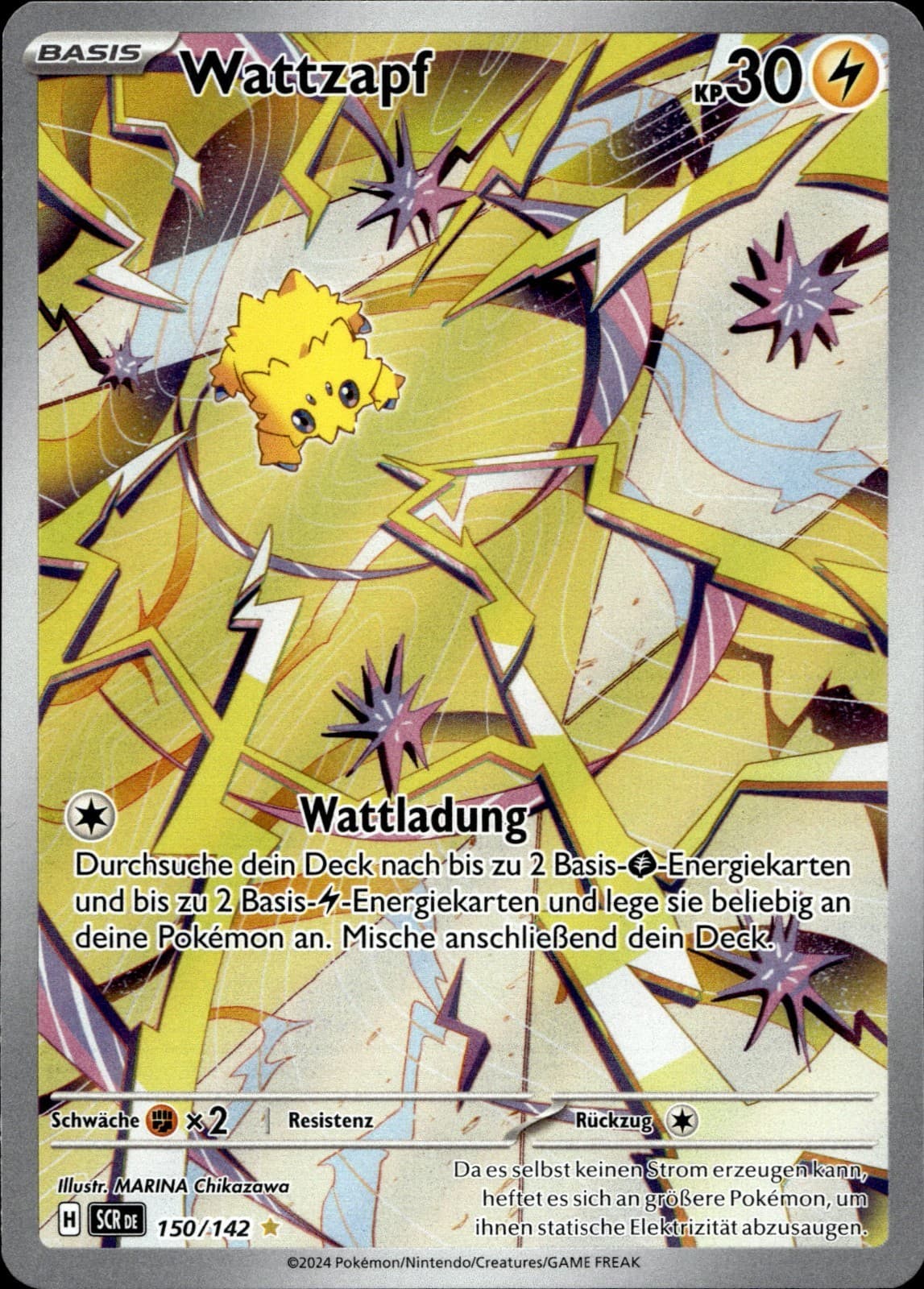 Wattzapf 150/142 Pokemon Stellarkrone Illustration Rare Karte Deutsch Near Mint