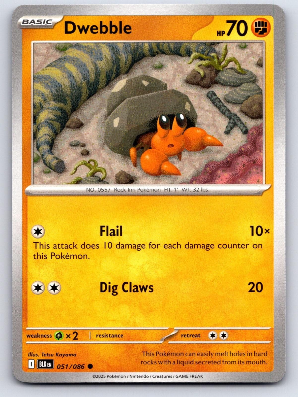 Dwebble 051/086 Common Black Bolt Pokemon