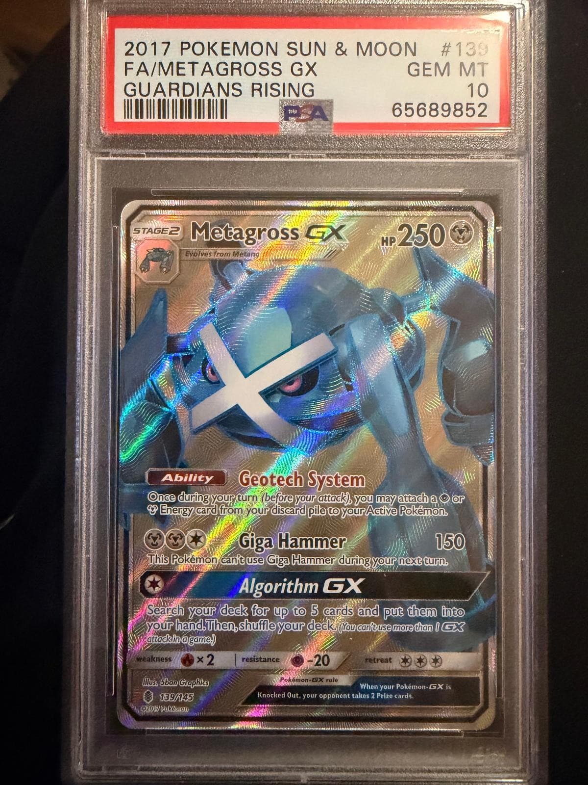 Metagross Gx 139/145 Guardians Rising Pokemon PSA 10