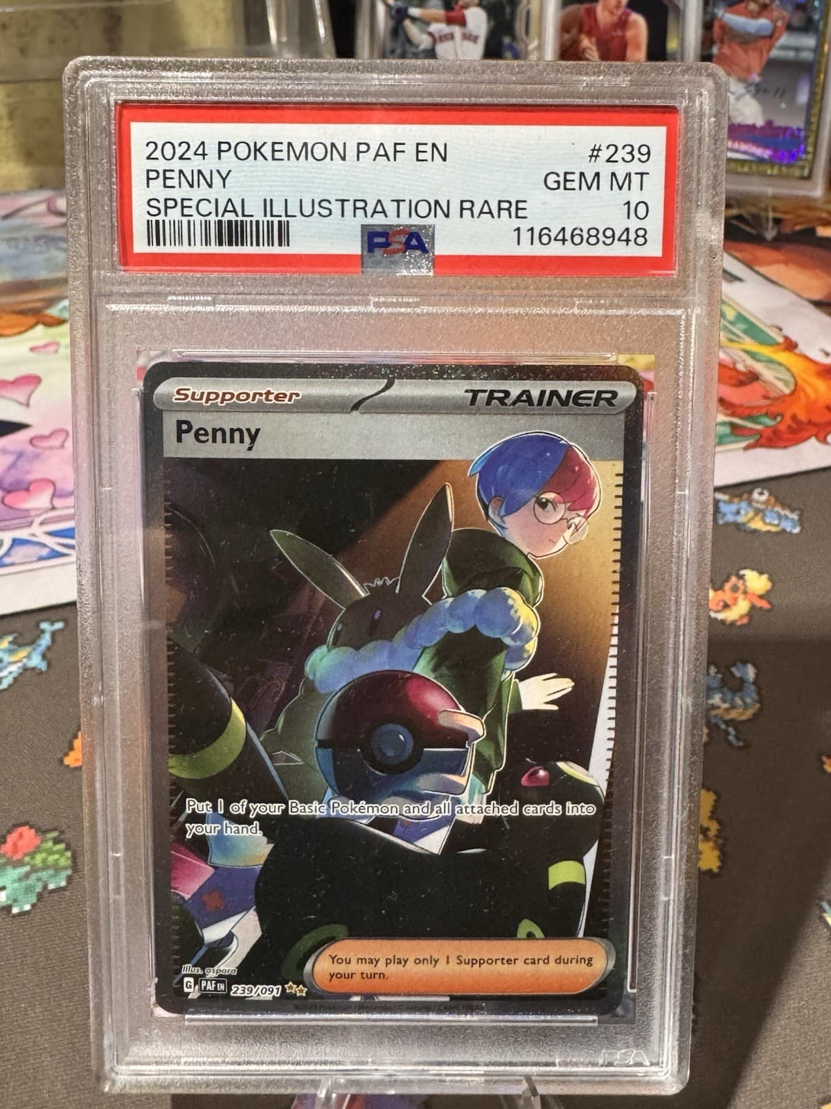 Pokémon TCG Penny Paldean Fates 239/091 Special Illustration Rare PSA10