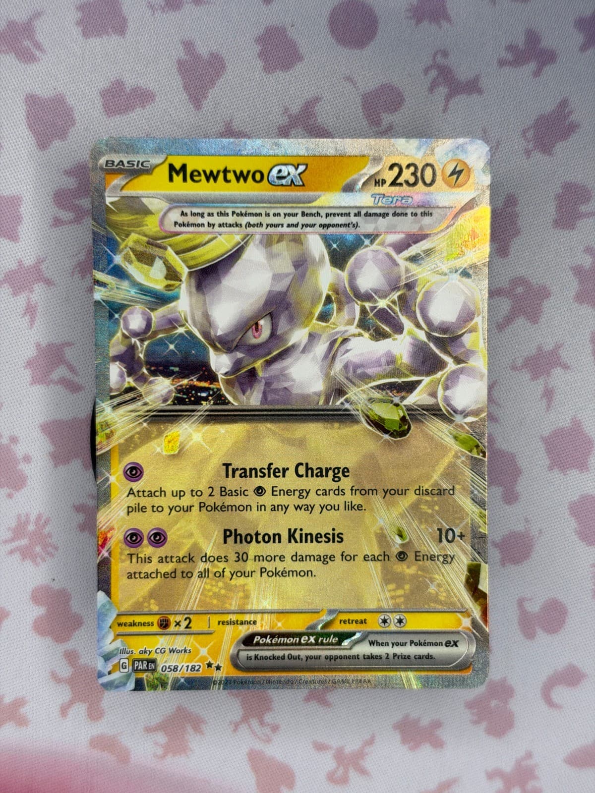 Mewtwo ex Holo Double Rare SV04: Paradox Rift 058/182 NM