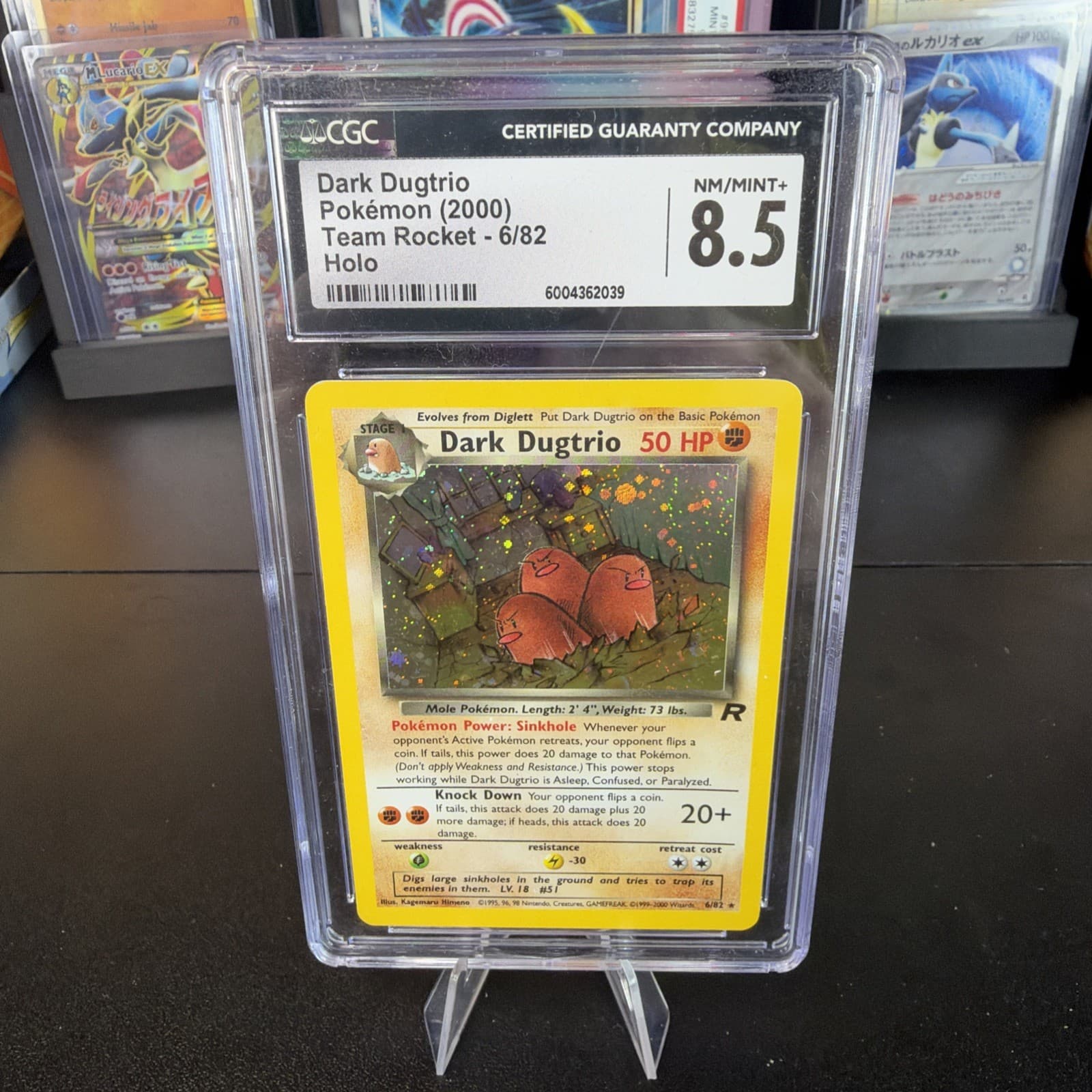 DARK DUGTRIO HOLO - 2000 POKEMON TEAM ROCKET #6/82 - CGC NM 8.5