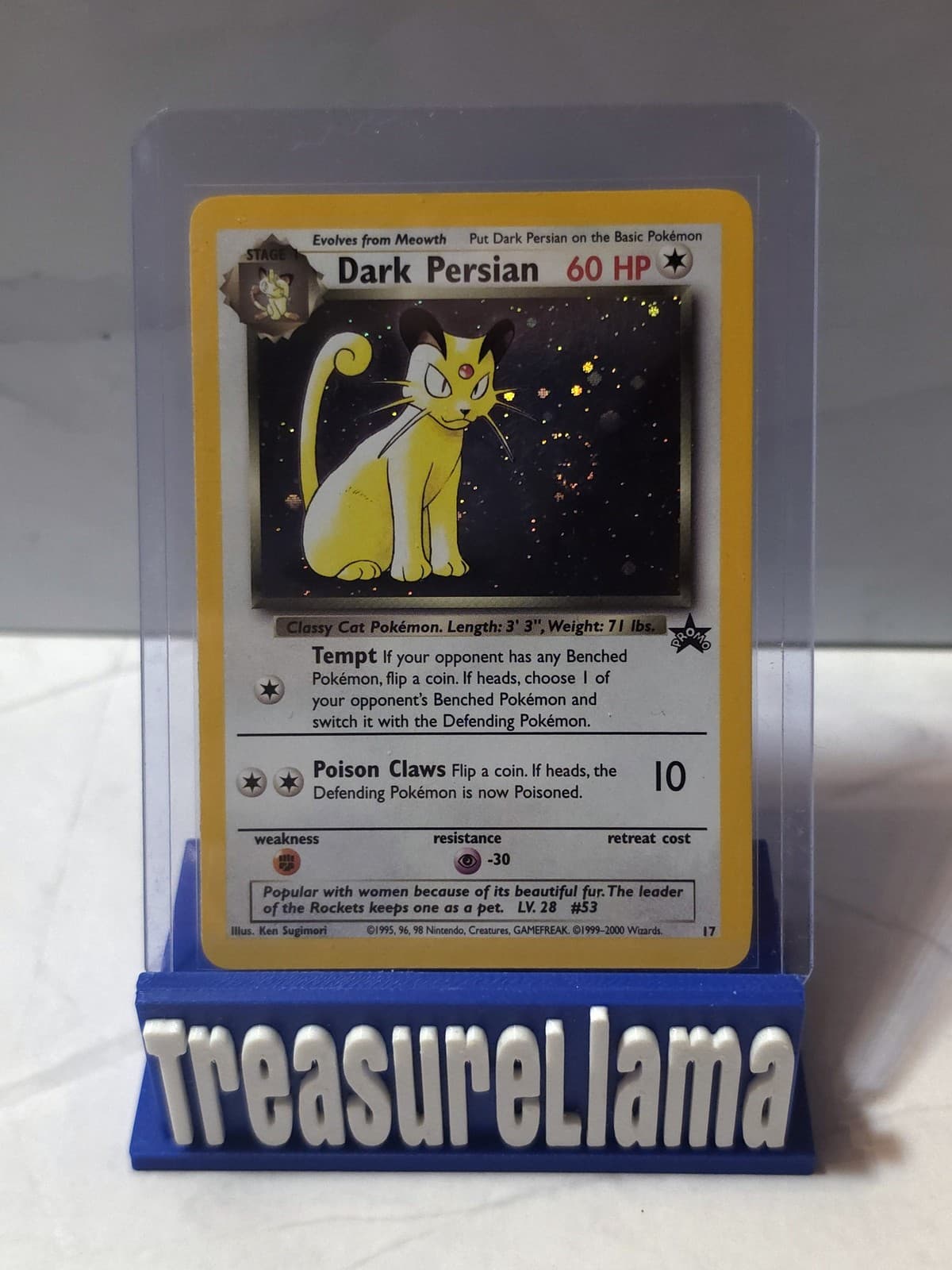 2000 Pokemon Dark Persian Swirl Holo #17 Black Star Promo WOTC Nintendo Power