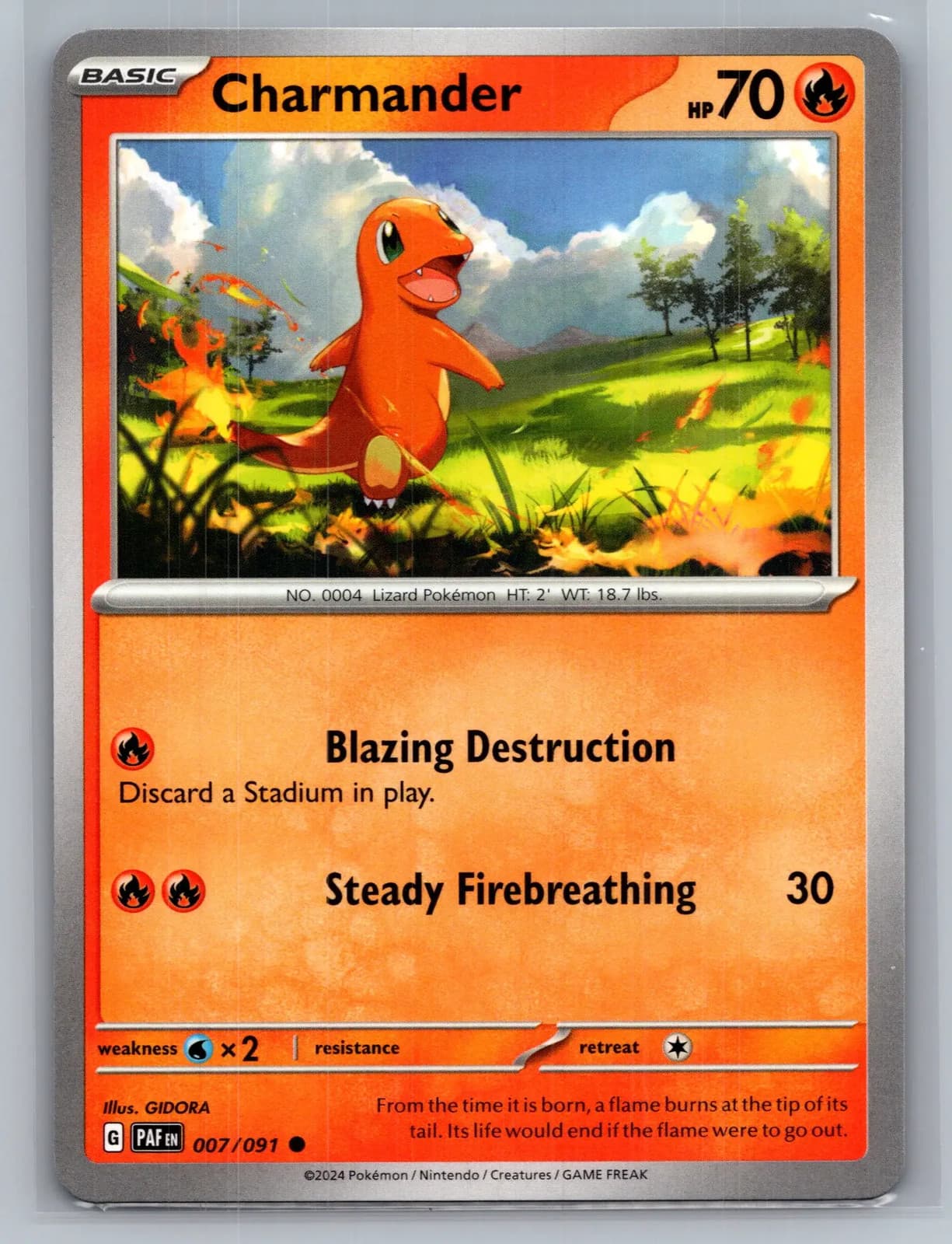 Charmander #7/91 2024 Paldean Fates Pokemon TCG