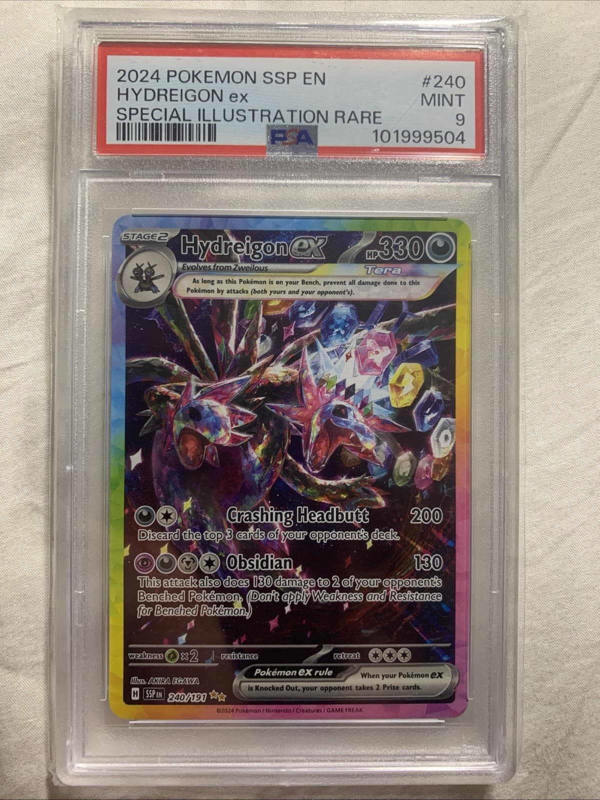 2024 Pokemon SSP en Hydreigon EX Special Illustration Rare #240 PSA 9