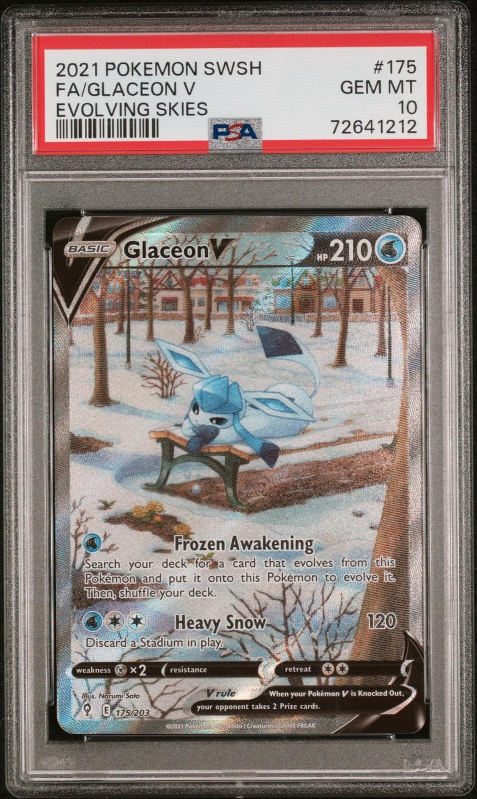 Pokemon Evolving Skies Glaceon V 175/203 PSA 10 GEM MINT