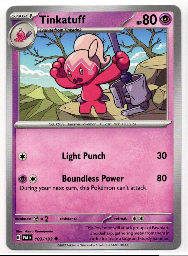 Pokemon Paldea Evolved 103/193 Tinkatuff