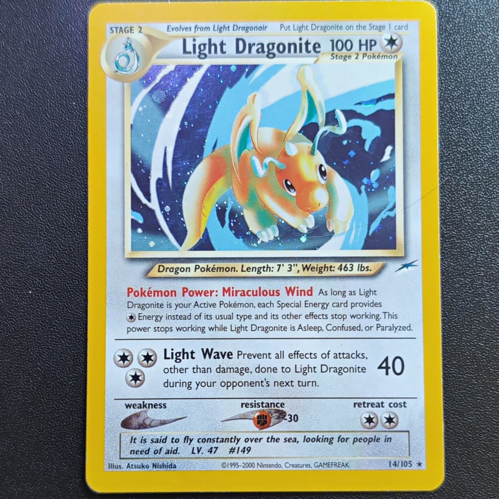 Light Dragonite 14/105 Neo Destiny Holo Rare Unlimited ENG 2000 - Pokemon
