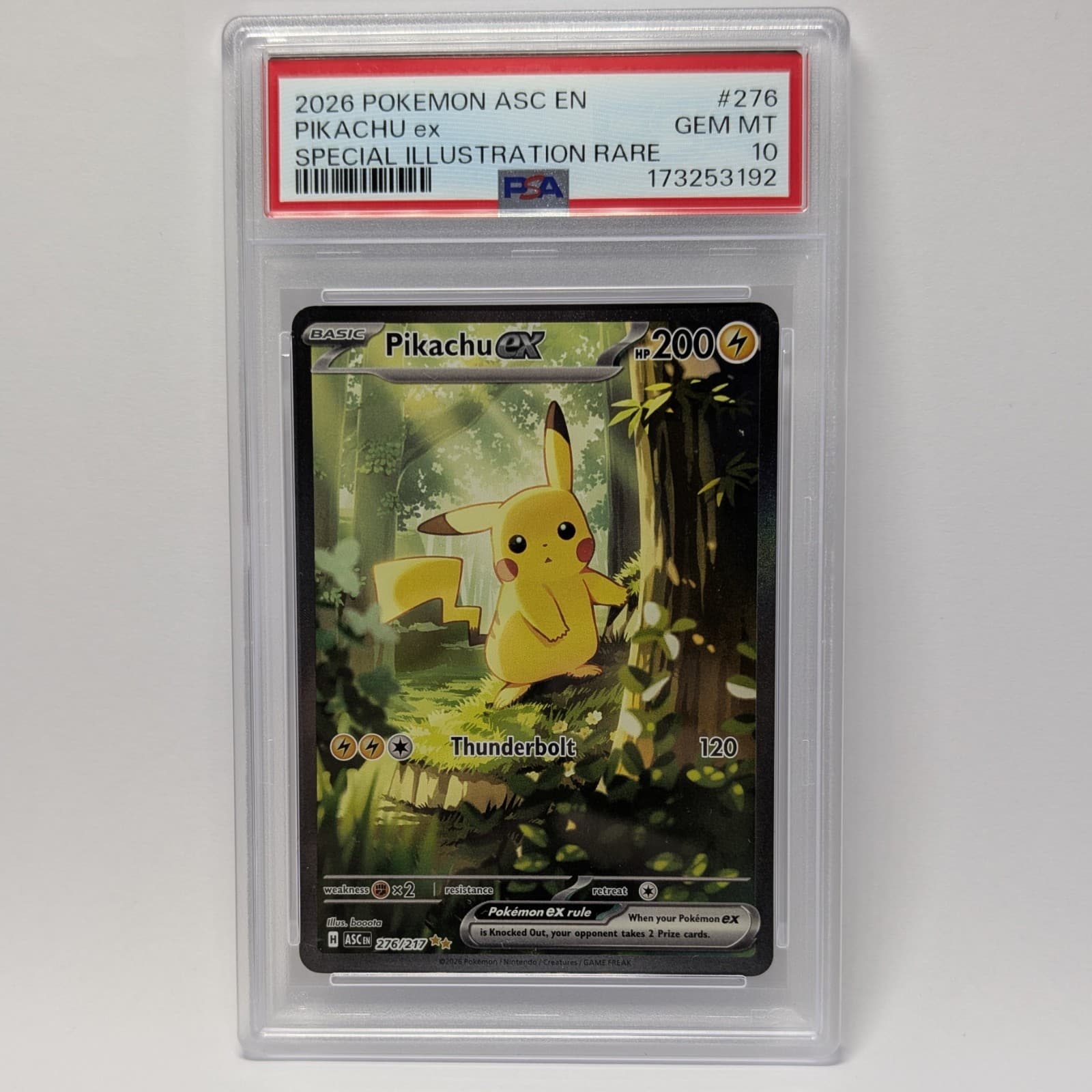 Pokemon 2026 Pikachu ex 276/217 SIR Ascended Heroes GEM MINT PSA 10
