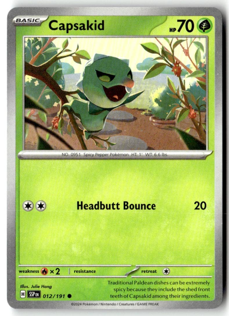 Pokemon TCG Capsakid 012/191 Normal SV08: Surging Sparks
