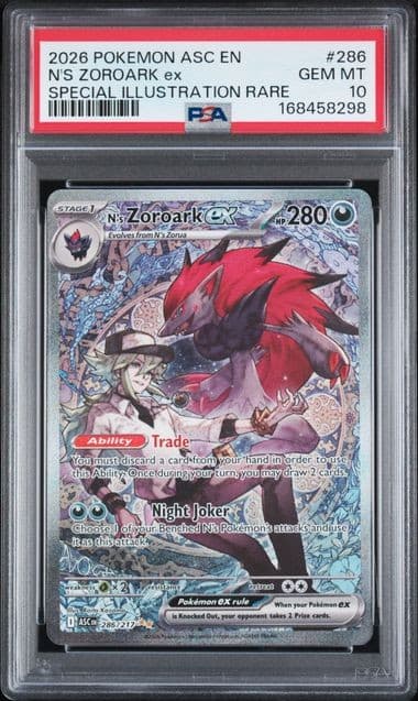 2026 POKEMON ASC EN-ASCENDED HEROES #286 N'S ZOROARK ex PSA 10 (298