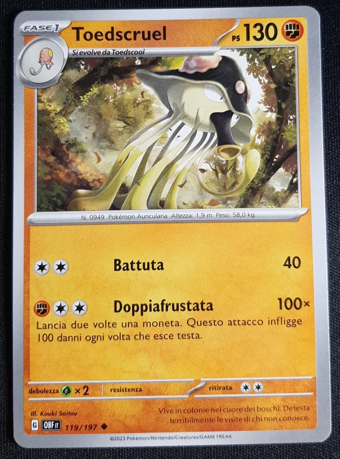 TOEDSCRUEL 119/197 in Italiano POKEMON Ossidiana Infuocata