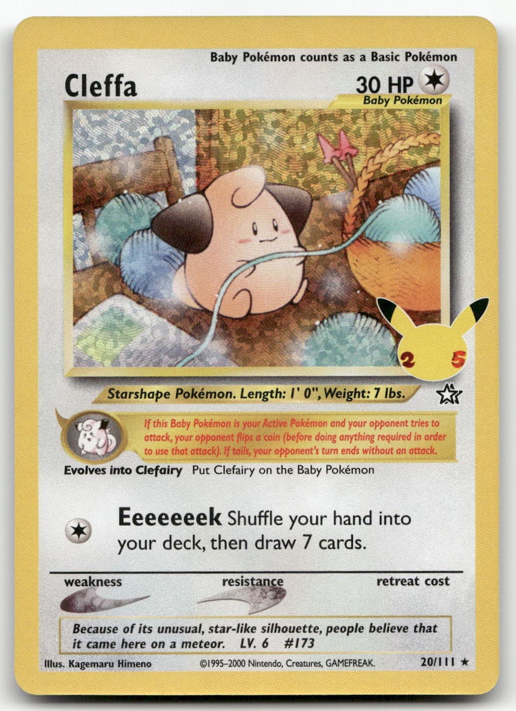 Cleffa #20/111 (Unlimited) (NM) Neo Genesis N1 Pokemon