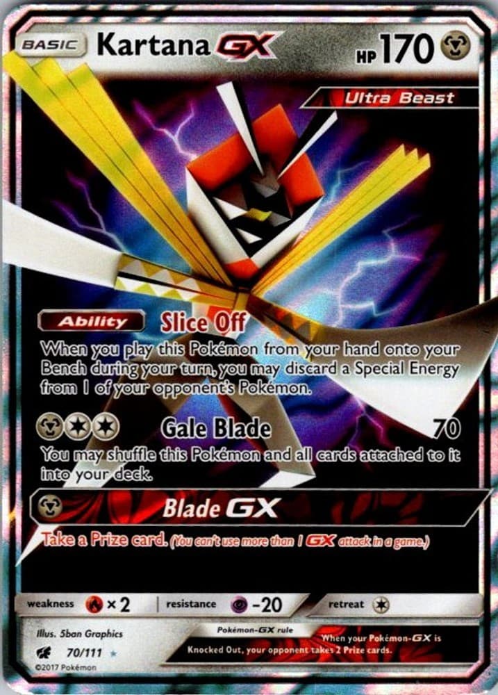 Pokemon SM - Crimson Invasion Kartana GX 70/111 NM Holofoil