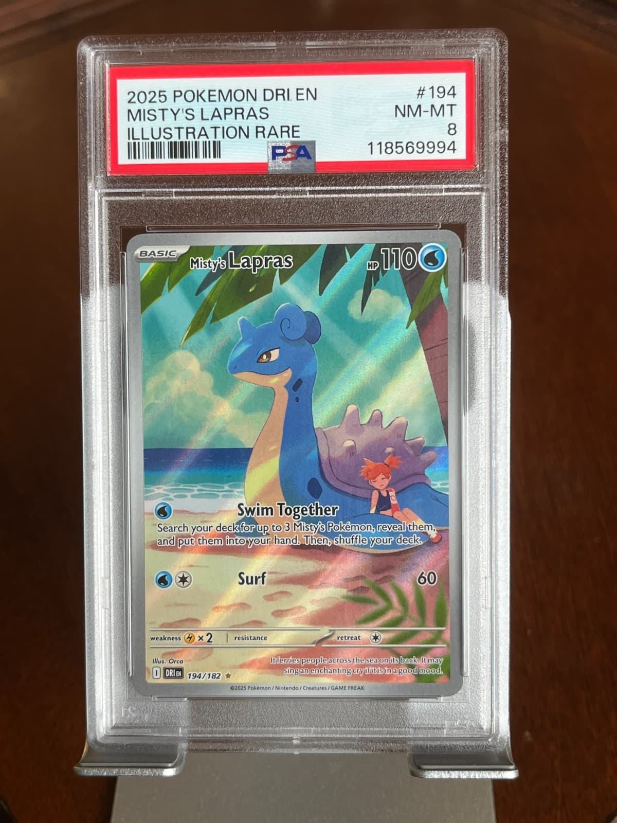 Pokemon Misty's Lapras #194 Destined Rivals Illustration Rare PSA 8