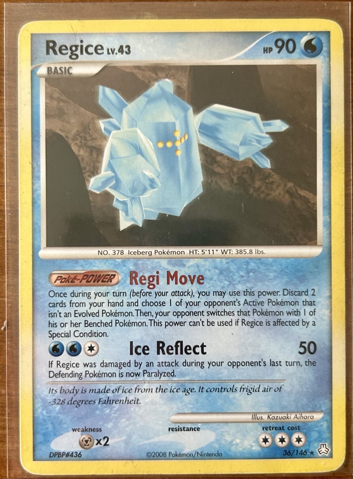 Pokemon Regice 36/146 2008, Legends Awakened (Lightly Played)
