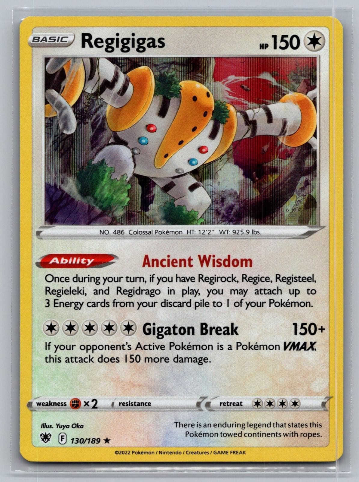 Regigigas 130/189 Holo Rare Astral Radiance Pokemon Near Mint