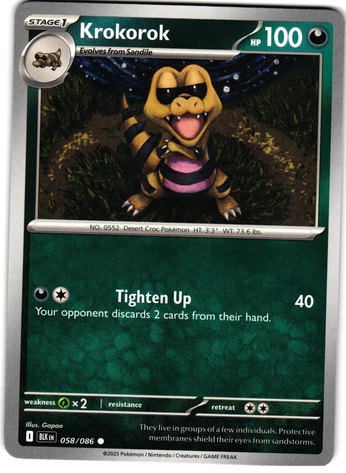 Krokorok 58/86 Pokemon SV: Black Bolt