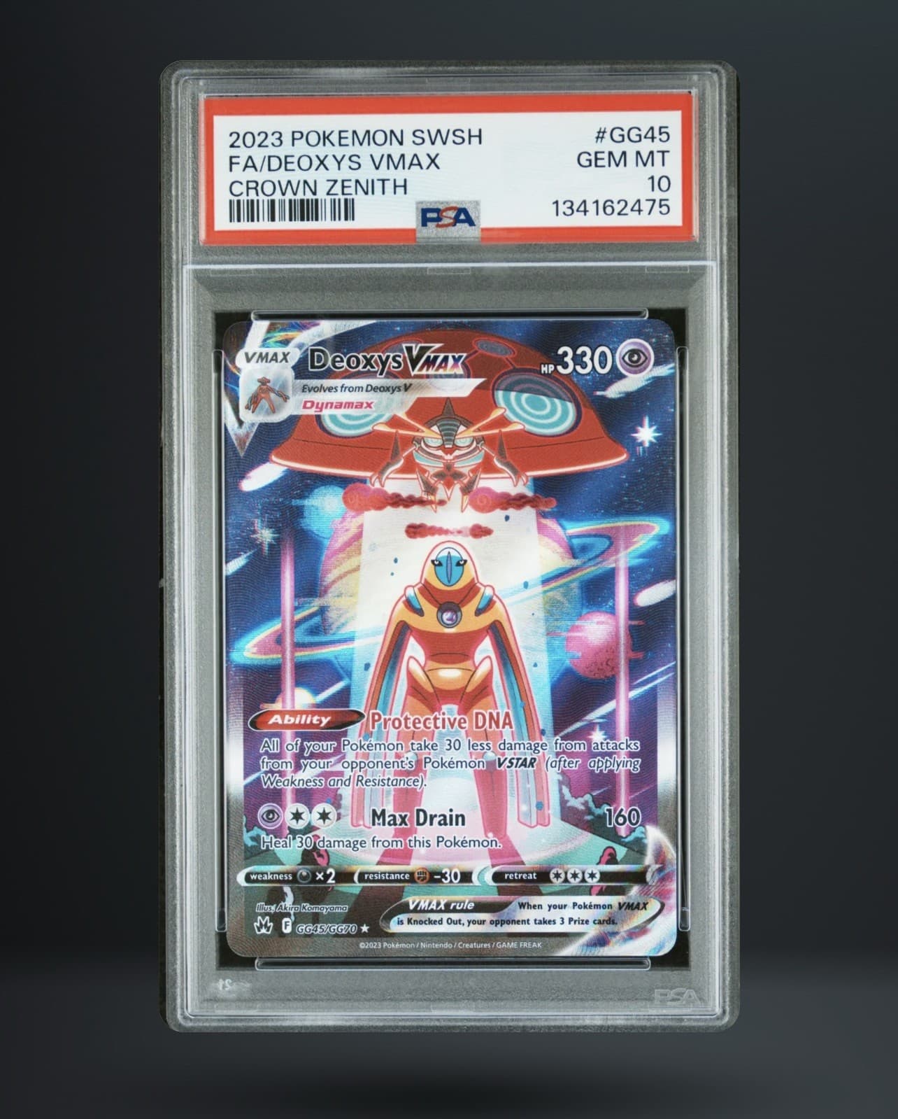 Pokemon Deoxys VMAX Crown Zenith Galarian Gallery Full Art #GG45 PSA 10 Gem Mint