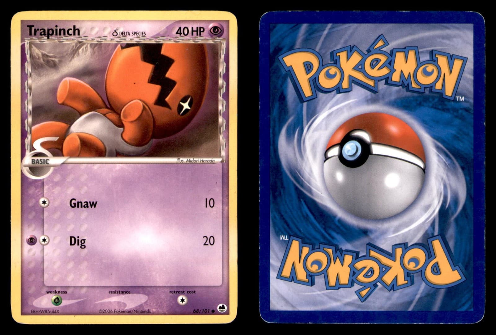 Pokemon Dragon Frontiers Trapinch 68/101 2006 Common