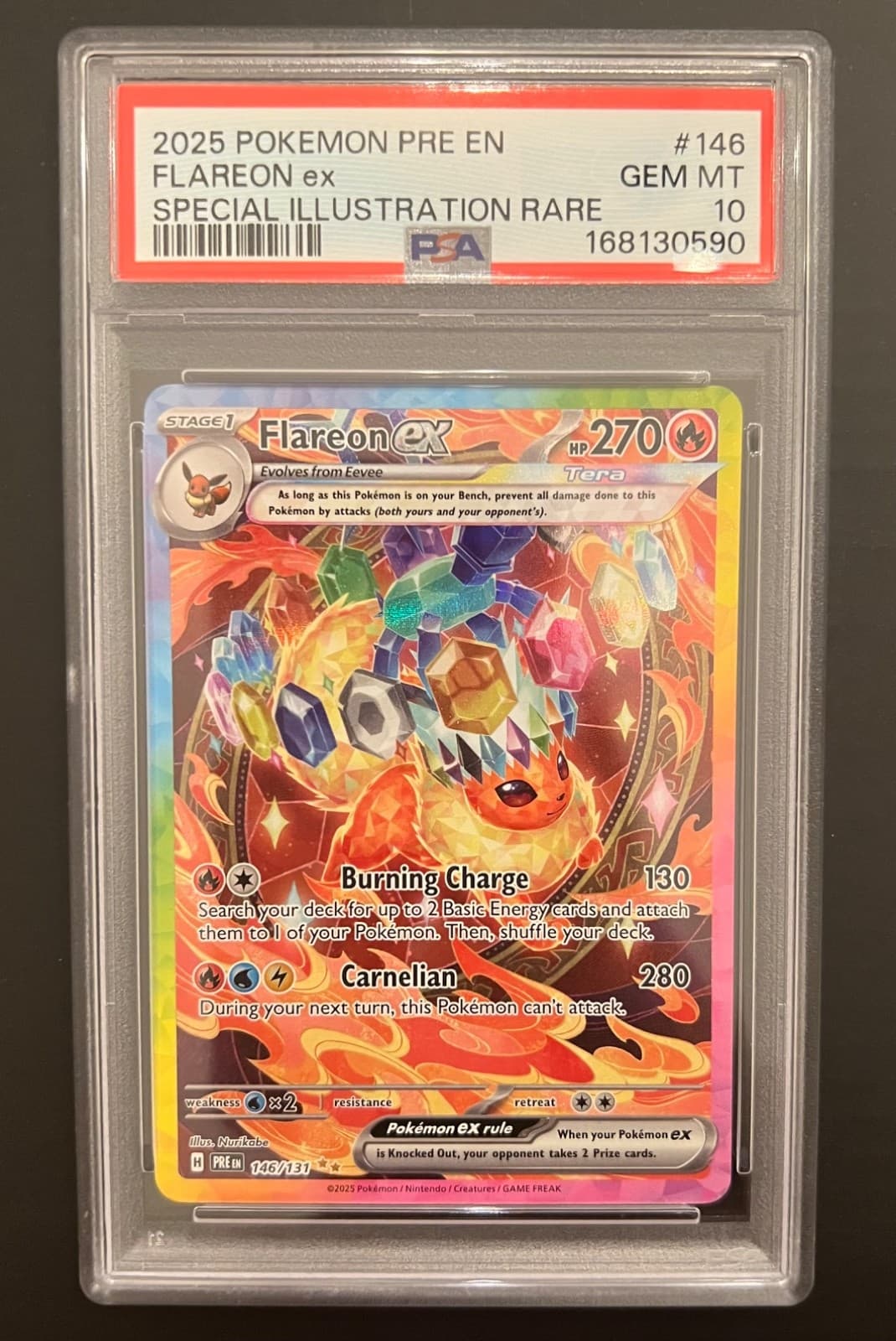 2025 Prismatic Evolutions Flareon ex #146/131 Special Illustration Rare PSA 10