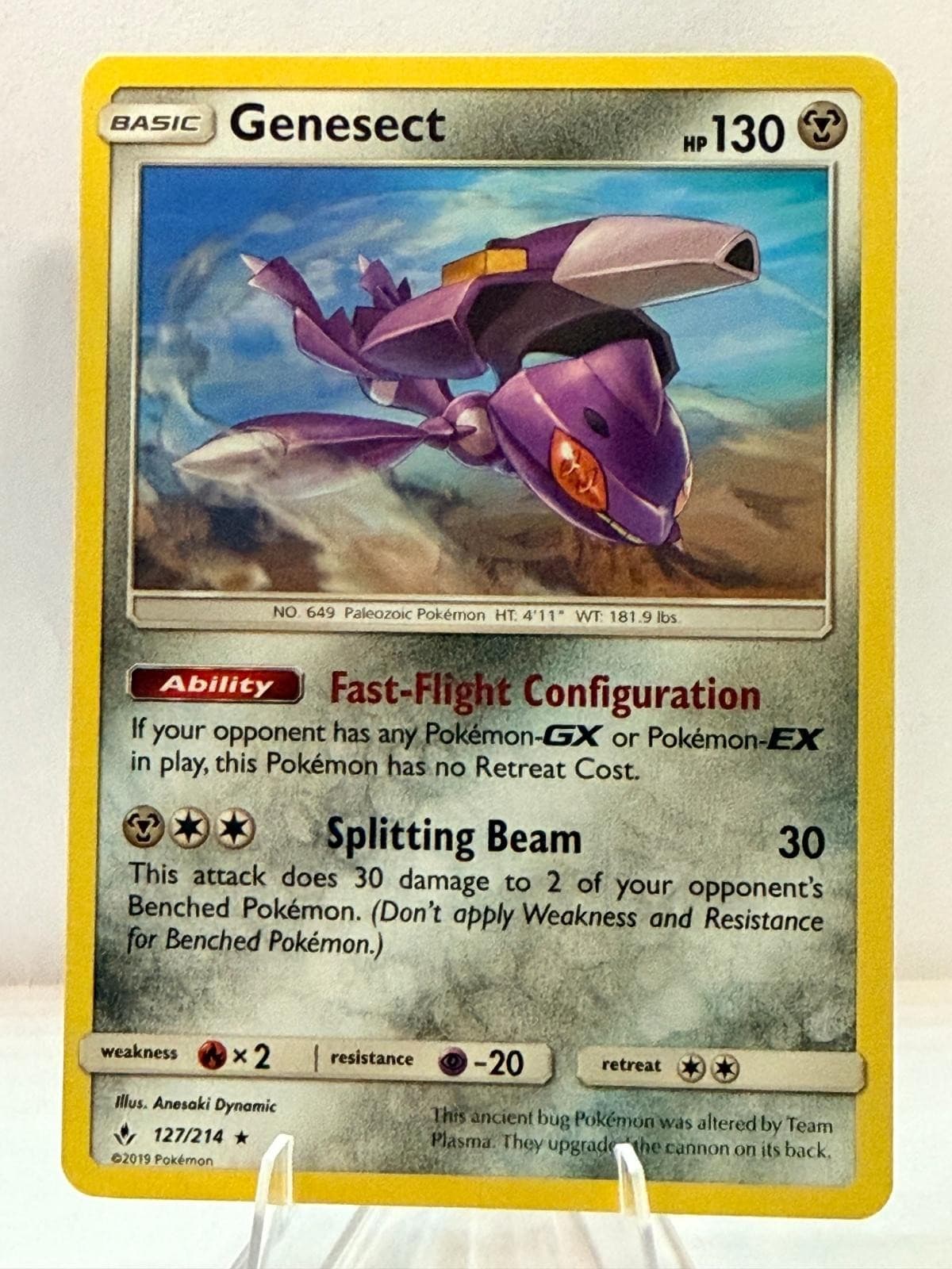 Genesect 127/214 Rare Unbroken Bonds Pokemon Lightly Played