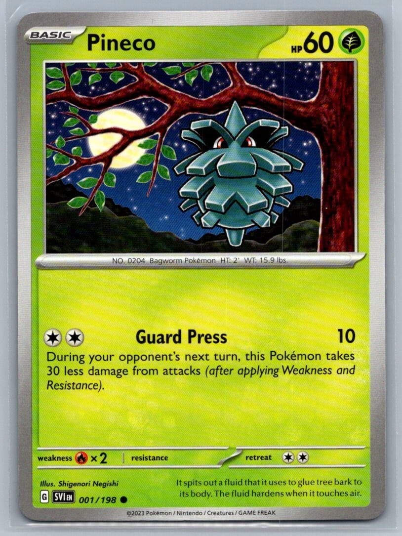 Pineco 1/198 Scarlet & Violet Common Pokémon TCG 2023