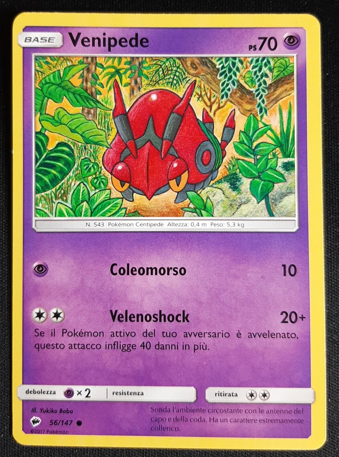 VENIPEDE 56/147  in Italiano POKEMON Sole Luna Ombre Infuocate