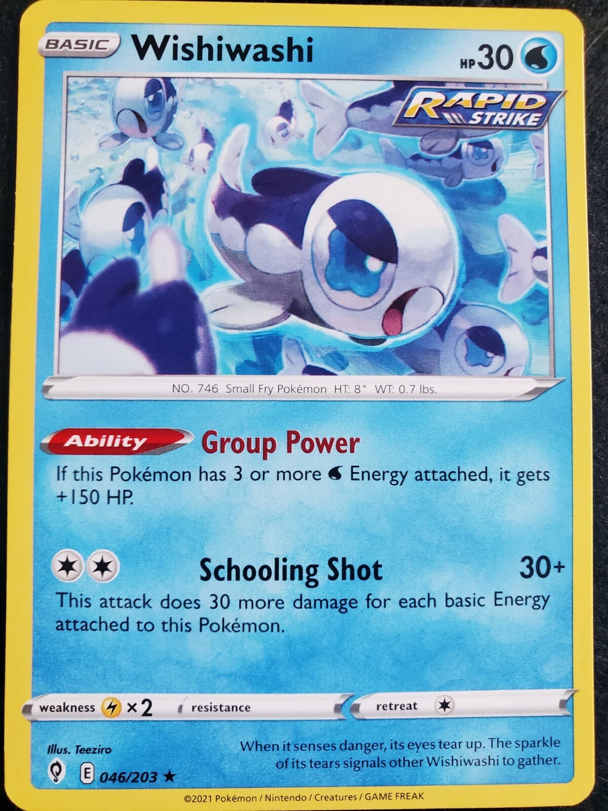 Pokemon Evolving Skies Wishiwashi 46/203 Pack Fresh