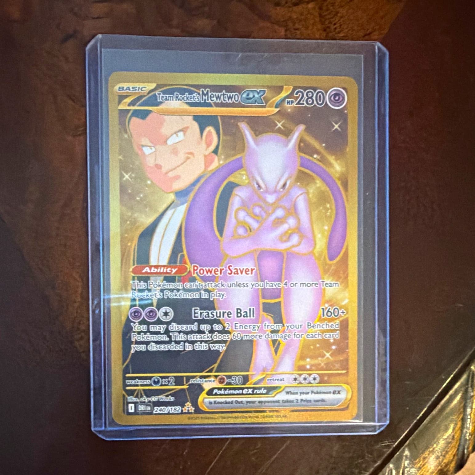 Team Rocket's Mewtwo ex Sv10 Destined Rivals Hyper Rare Full Art Holo 240/182