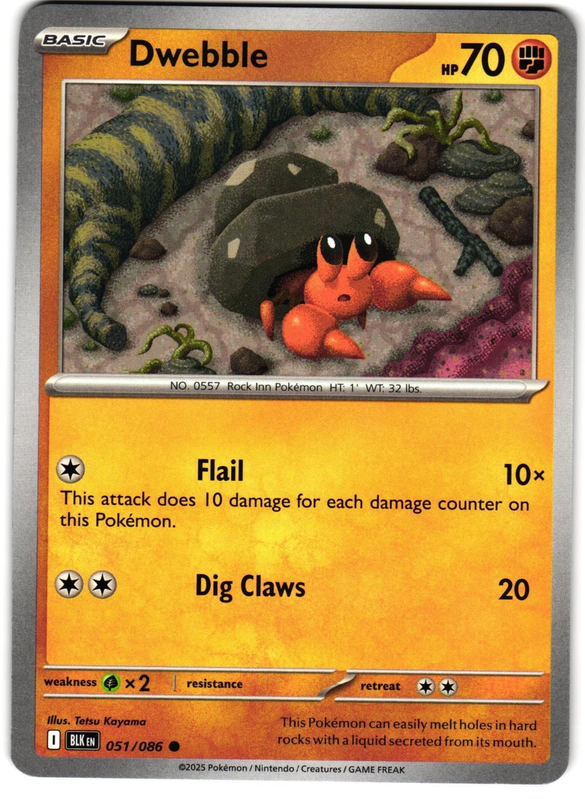Dwebble 51/86 Pokemon SV: Black Bolt