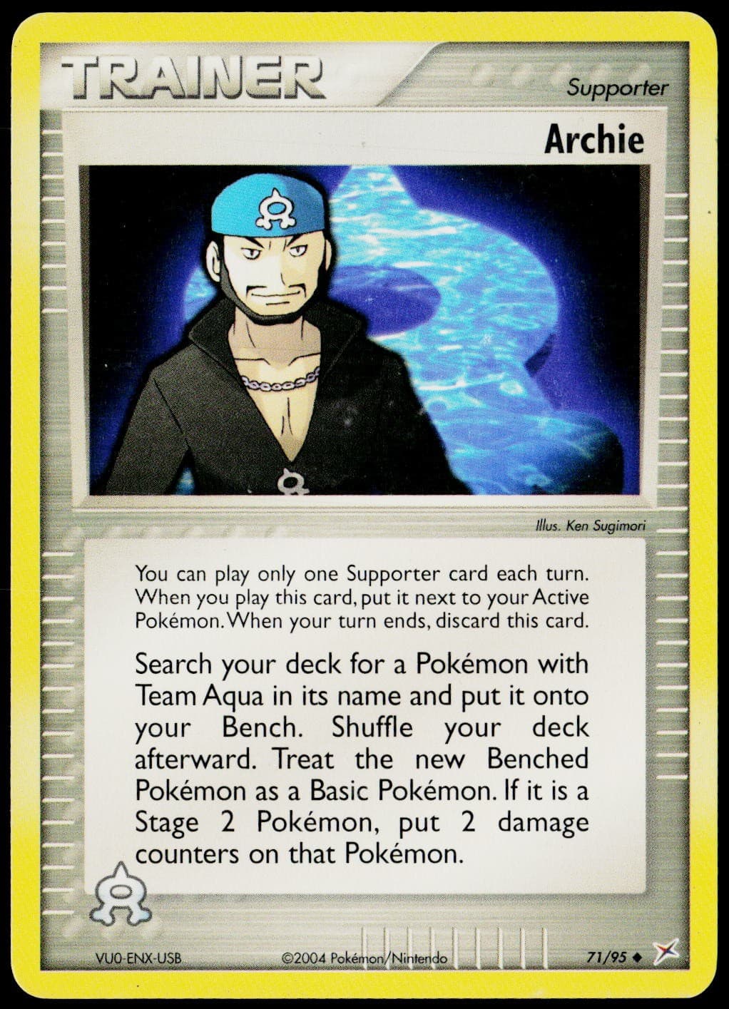 Archie 71/95 Uncommon Team Magma vs Team Aqua Pokemon Lightly Played