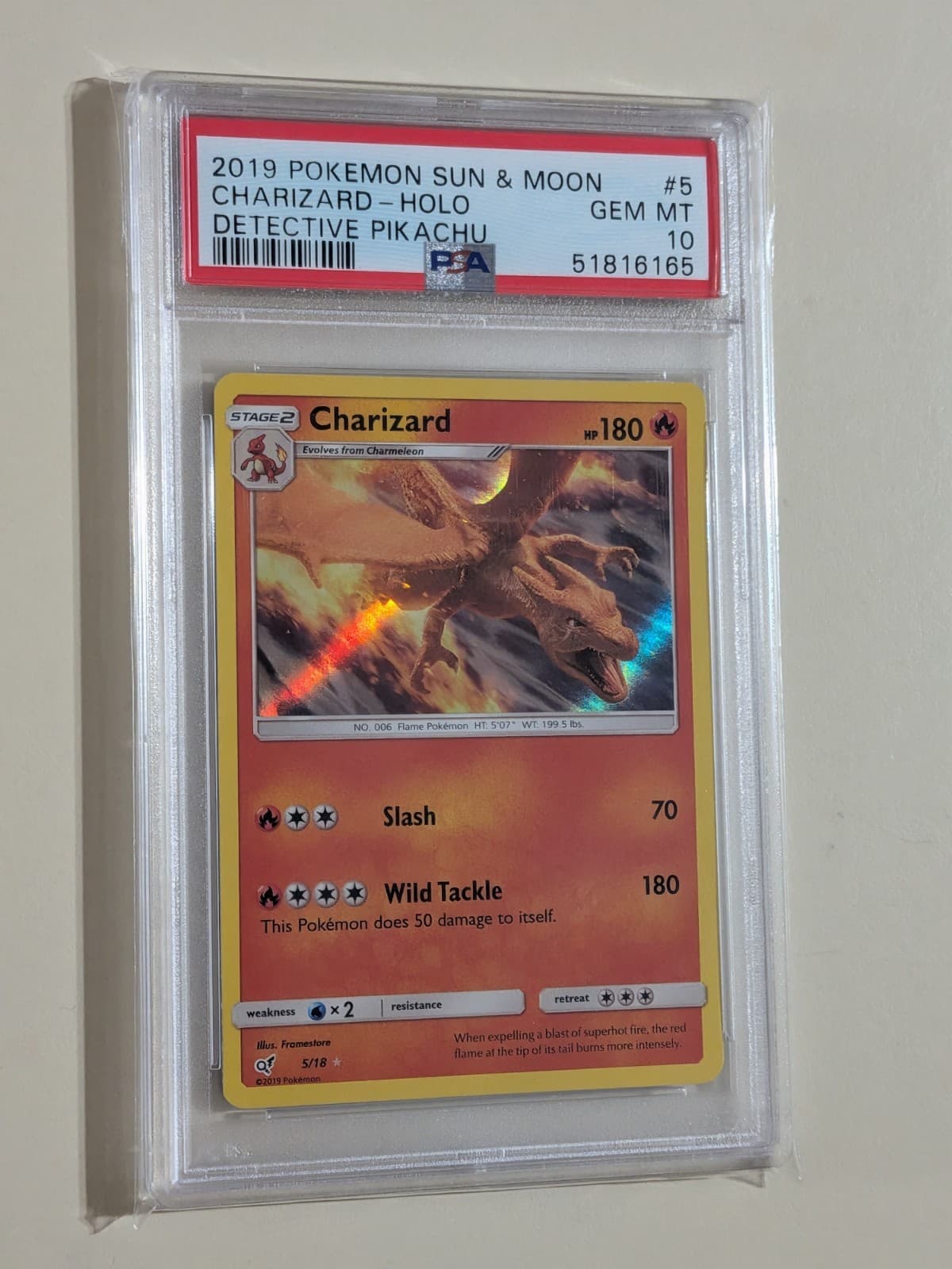 The Pokémon Company 2019 Detective Pikachu Charizard Holo #5/18 PSA 10 EN