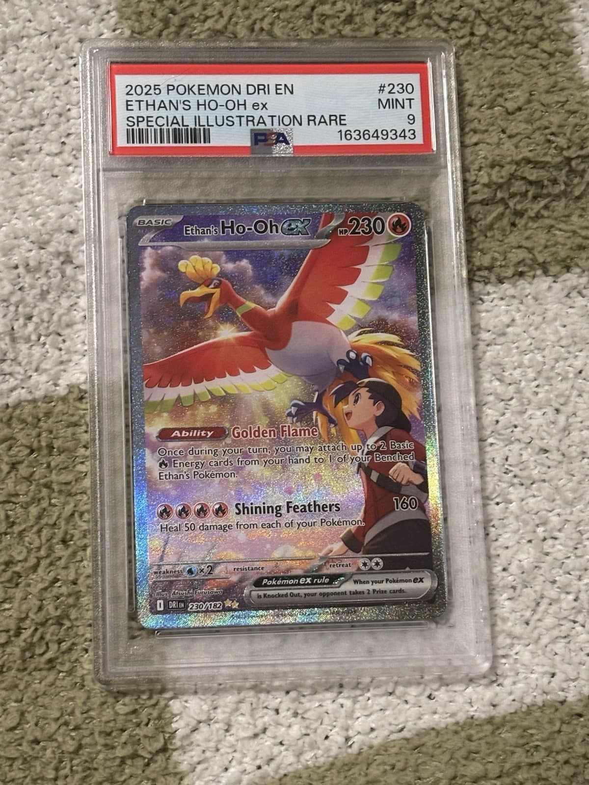 2025 POKEMON DRI EN-DESTINED RIVALS #230 ETHAN'S HO-OH EX PSA 9