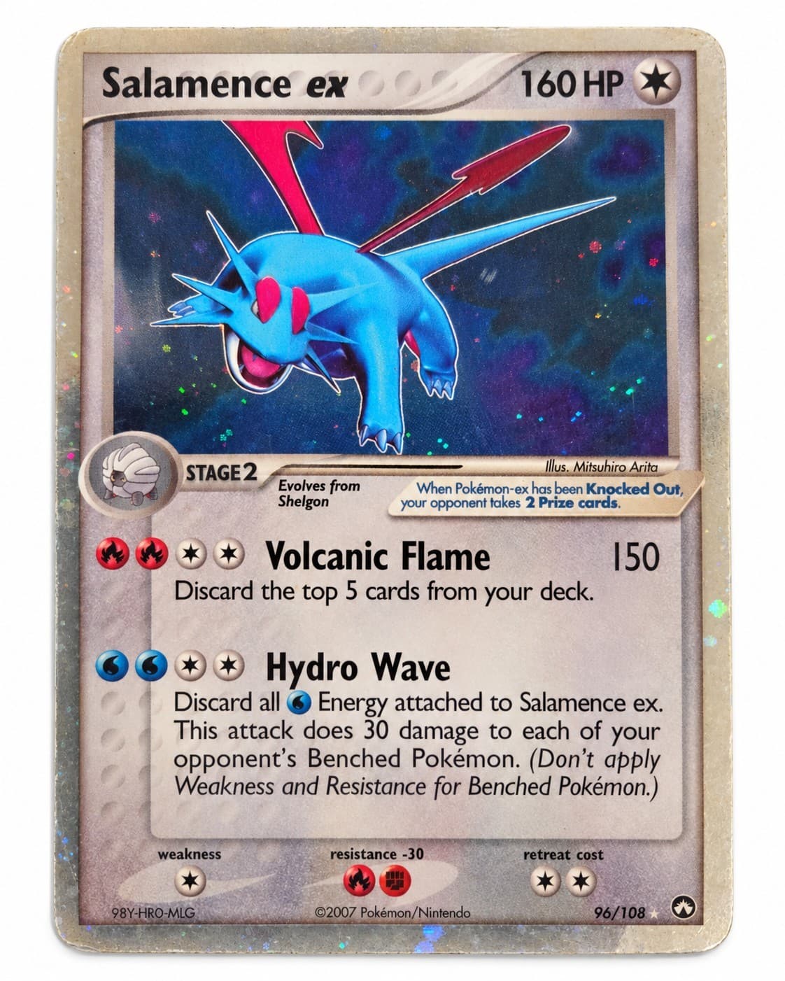 2007 Pokemon Salamence ex 96/108 EX Power Keepers Holo Rare Vintage