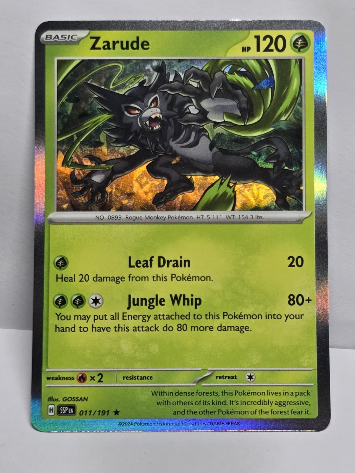 Pokemon TCG Surging Sparks zarude 11/191 Holo Rare