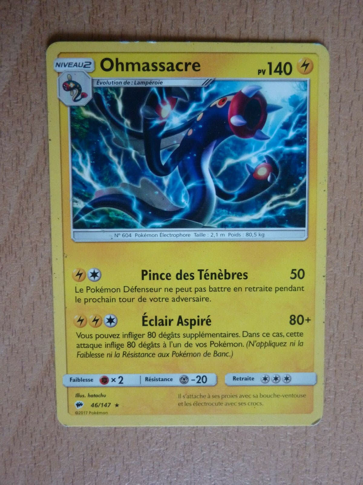 Carte Pokémon Rare Ohmassacre 140 PV 46/147 (Ombres Ardentes)
