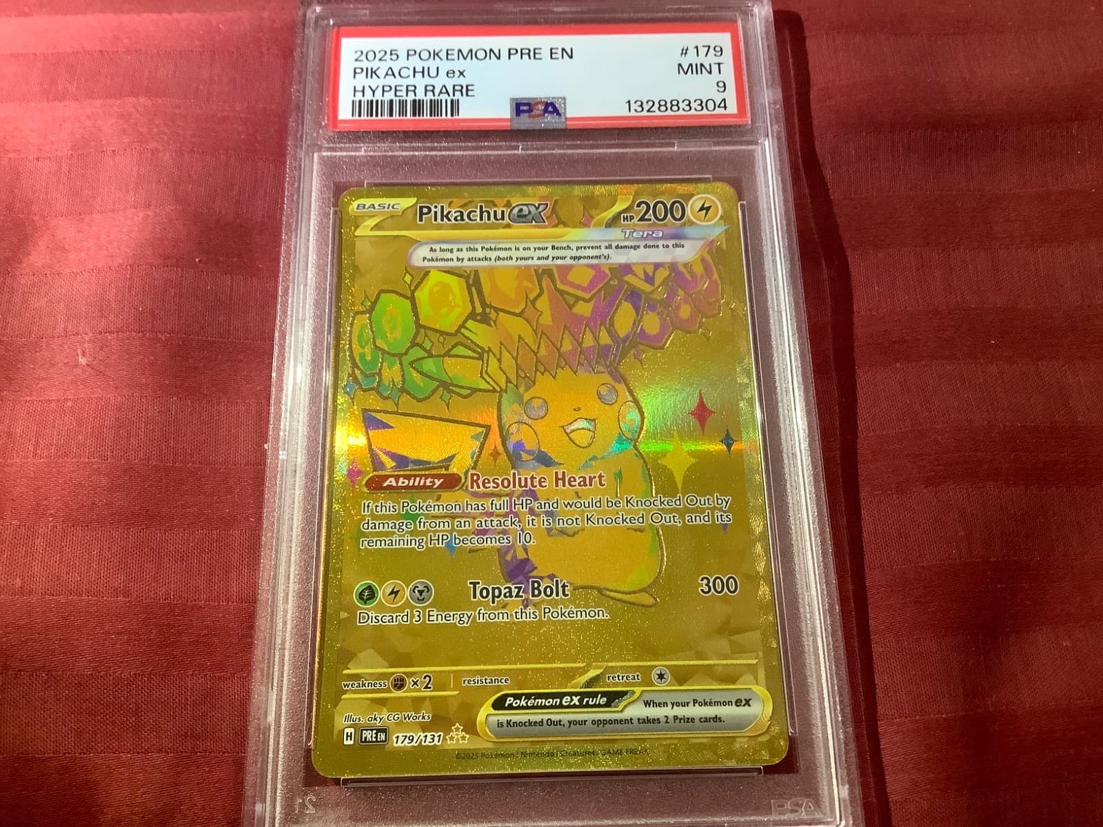2025 Pokemon Pre En #179 Pikachu Ex Hyper Rare PSA 9