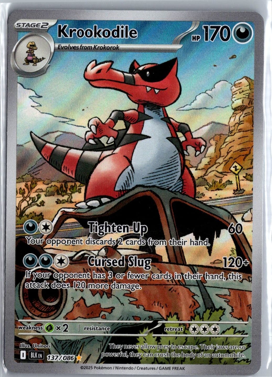 Krookodile #137 Black Bolt Illustration Rare Holofoil BLK NM Pokémon TCG Card
