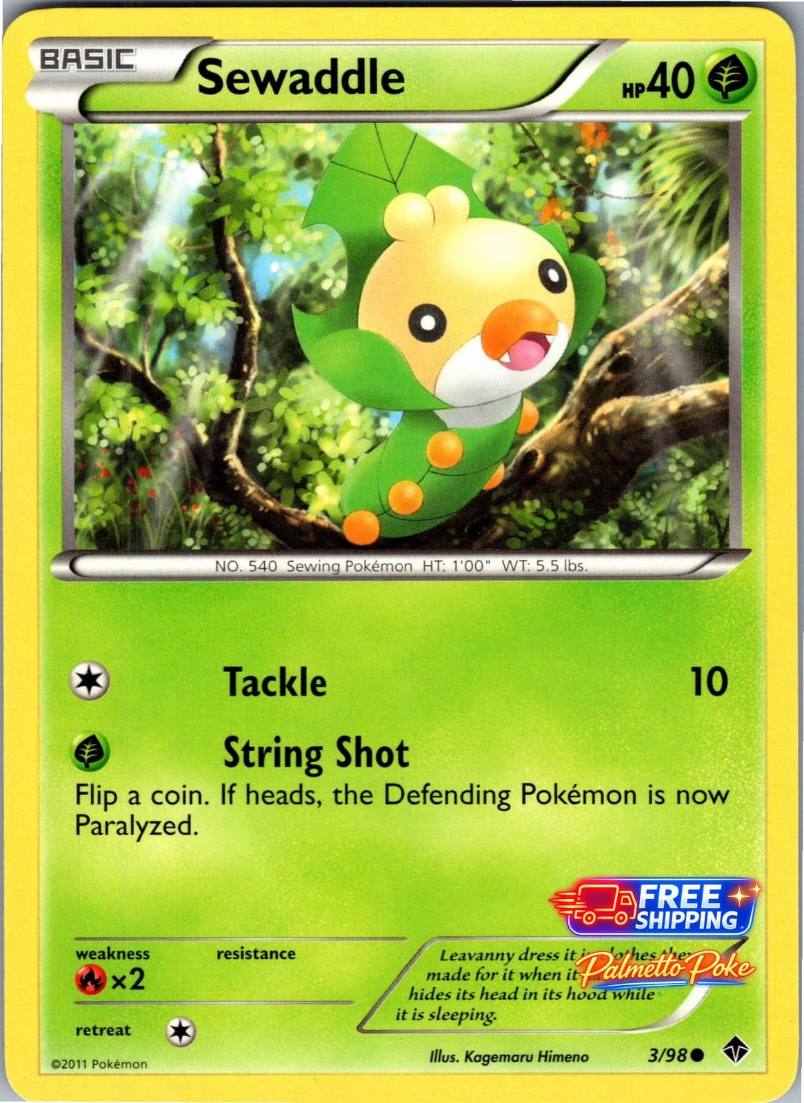 Sewaddle (3) 3/98 Common Emerging Powers Pokemon NM/LP