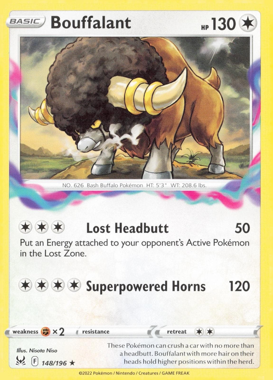 BOUFFALANT 148/196 LOST ORIGIN POKEMON NEAR MINT