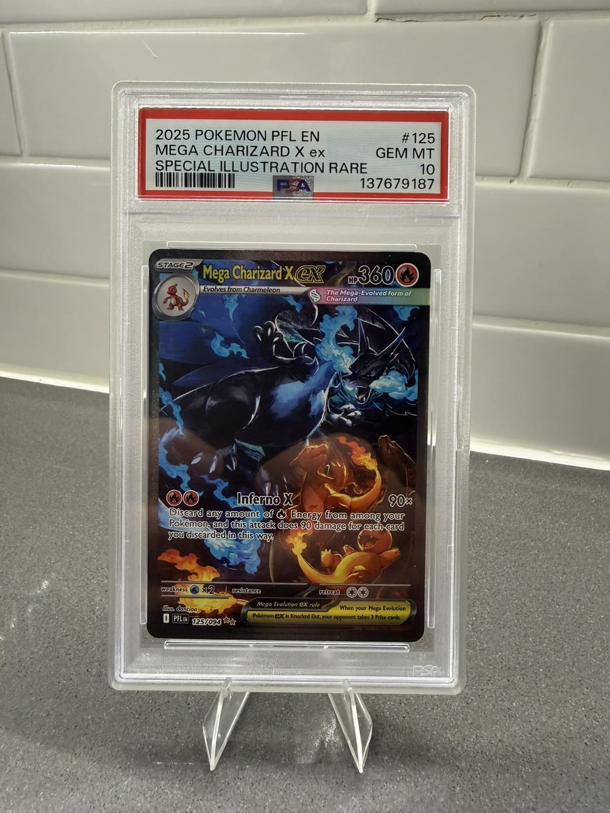 2025 POKEMON PHANTASMAL FLAMES SIR MEGA CHARIZARD X ex #125 GEM MT PSA 10