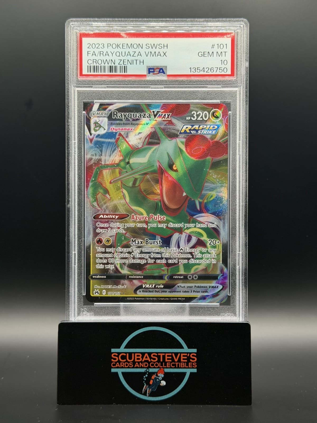 Pokemon Rayquaza VMAX 101/159 SWSH: Crown Zenith Holo PSA 10