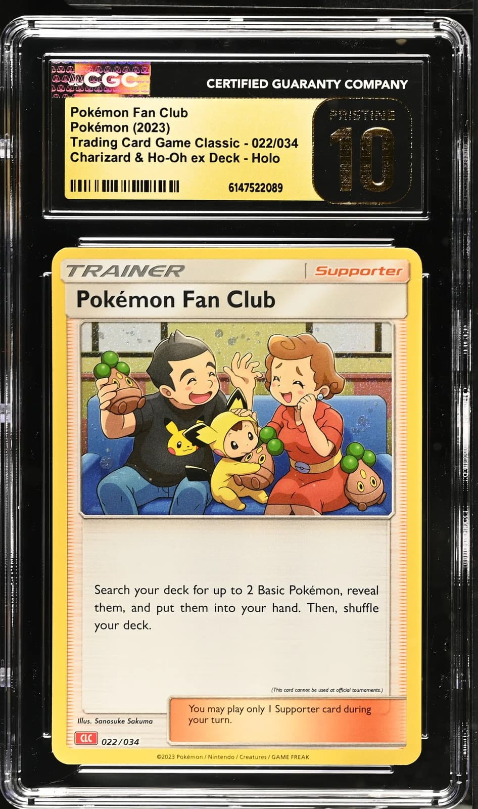 Pokemon Fan Club 022/034 Pokemon TCG Classic Holo CGC 10 Graded Trainer 2023 — photo 1 of 2