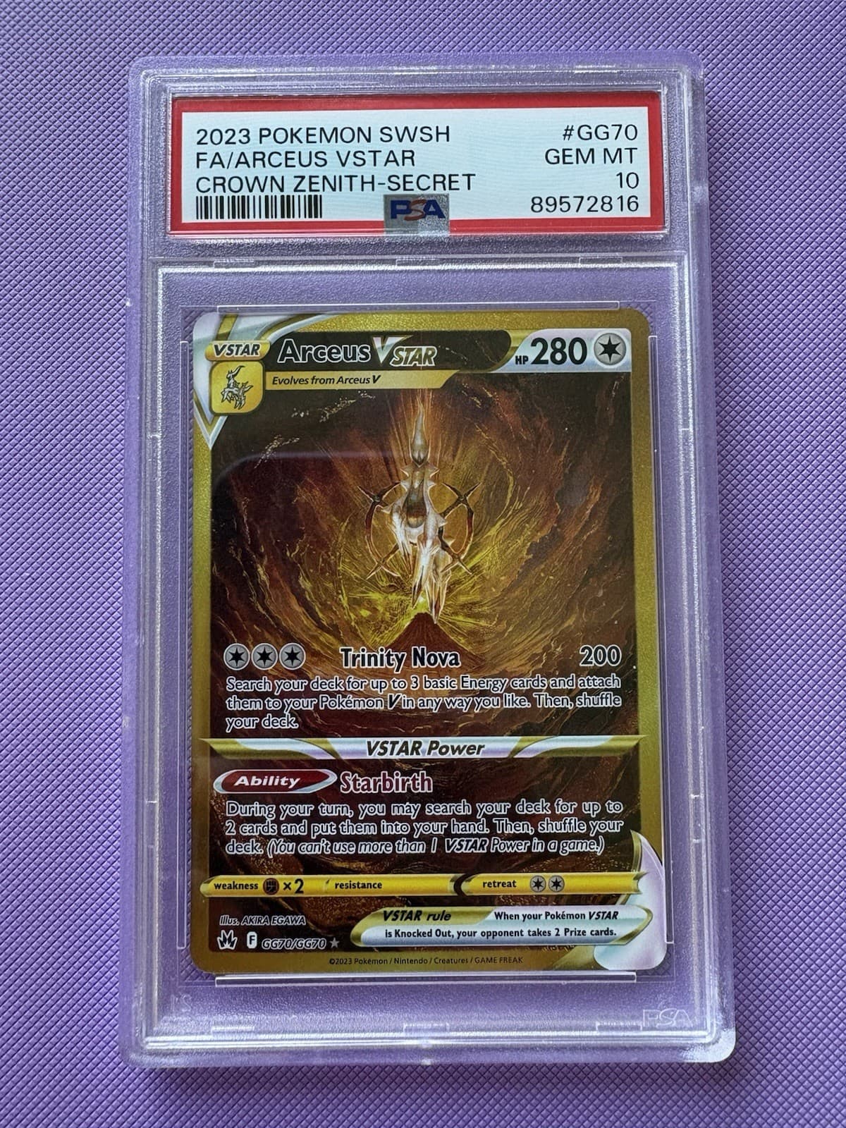 Arceus VSTAR (Secret) GG70/GG70 SWSH: Crown Zenith: Galarian Gallery PSA 10