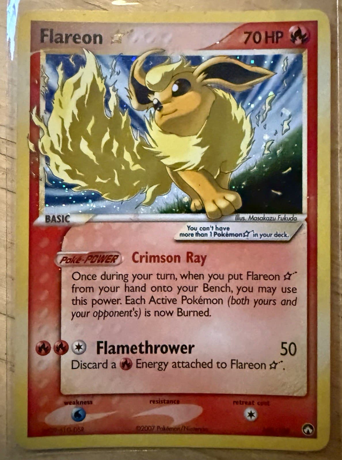 Nintendo Pokemon TCG Flareon 100/108 Power Keepers Holo Rare 2007