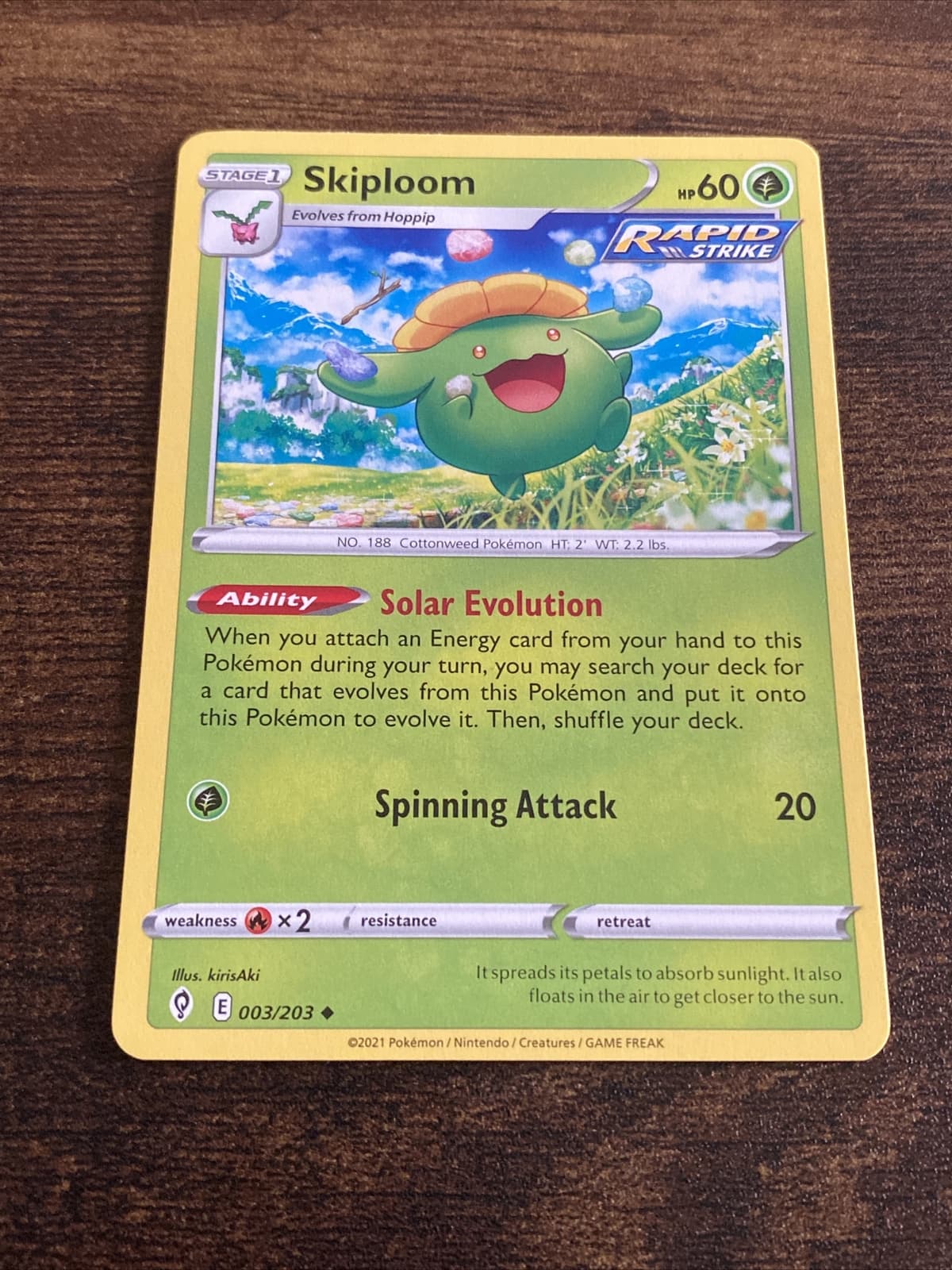 Skiploom 3/203 Evolving Skies Uncommon Pokemon TCG D2966*