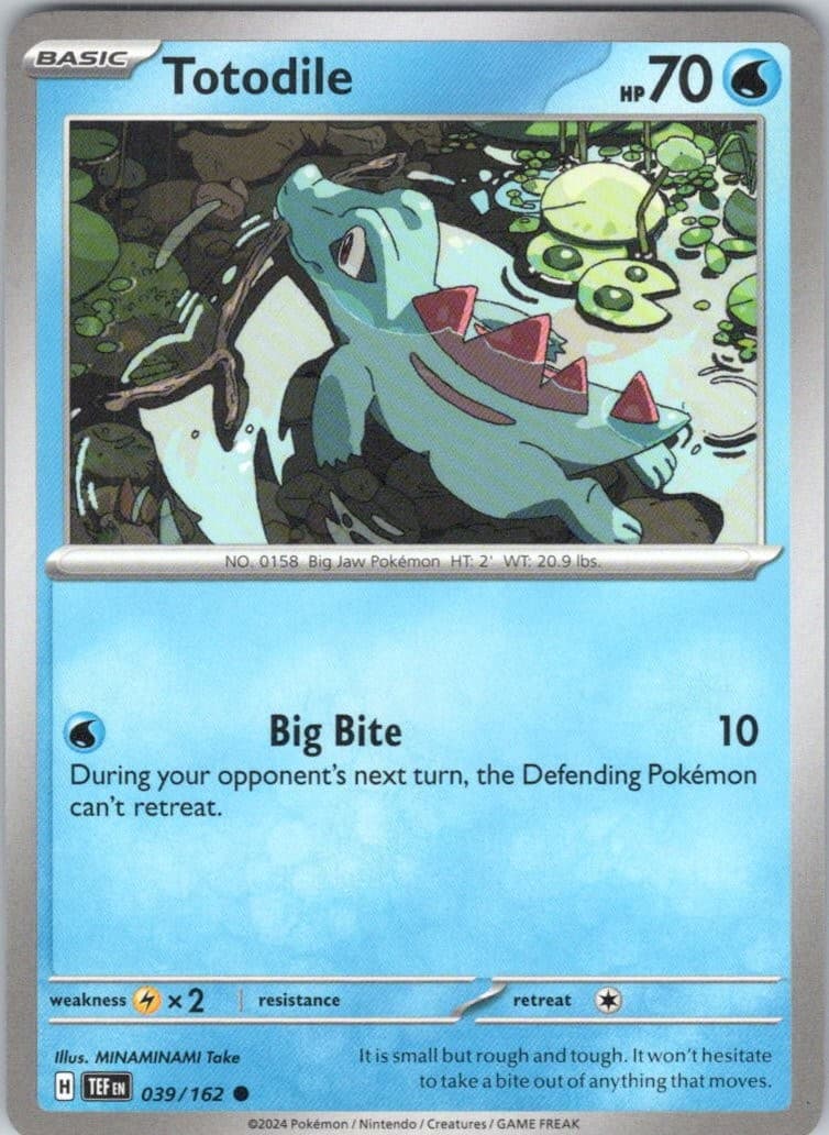 Totodile #39/162 (LP) SV05: Temporal Forces TEF Pokemon