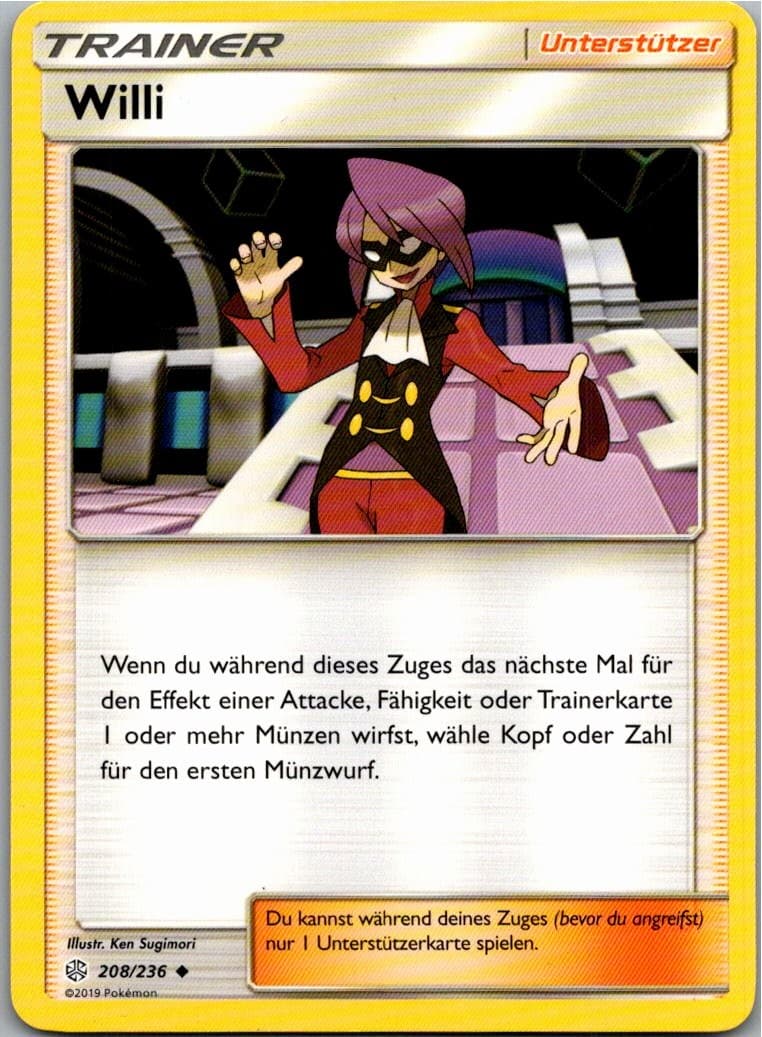 Pokemon Willi 208/236 Welten im Wandel Deutsch 2019 Karte